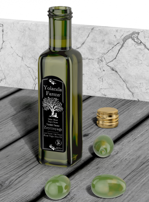 Yolanda Farms® Olive Oil Memecik ilk Hasat Zeytinyağı 0.2 asit 515 polifenol 500 ml filtres