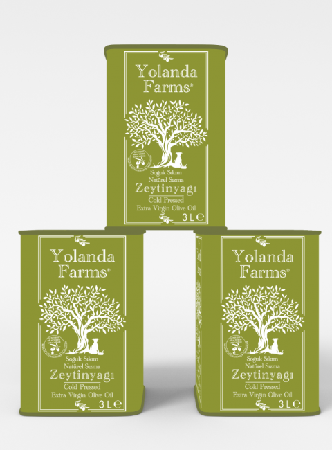 Yolanda Farms®  Olive Oil Memecik İlk Hasat Zeytinyağı 3 Adet 3 Litre 0.3 asit - Filtresiz