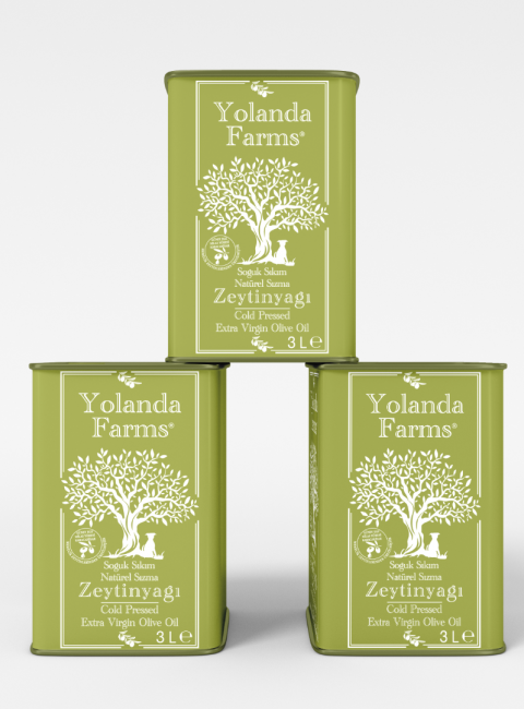 Yolanda Farms®  Olive Oil Memecik İlk Hasat Zeytinyağı 3 Adet 3 Litre 0.3 asit - Filtresiz