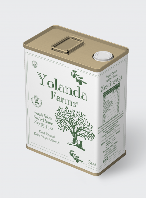 Yolanda Farms®  Soğuk Sıkım Natürel Sızma Zeytinyağı  0.5 asit - 3 Litre