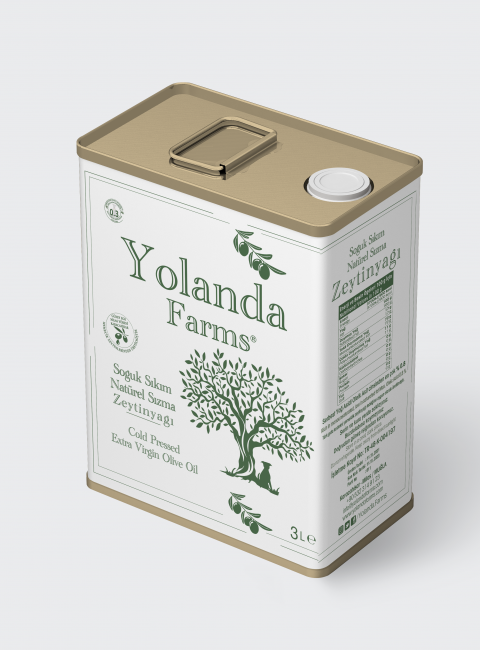 Yolanda Farms®  Soğuk Sıkım Natürel Sızma Zeytinyağı  ilk hasat 0.5 asit - 3 Litre filtresiz